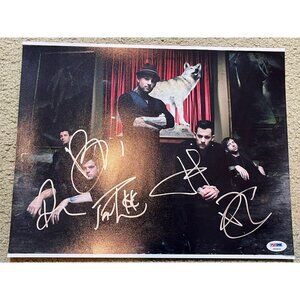 GOOD CHARLOTTE With 4 Members HAND SIGNED w/ PSA COA AUTOGRAPHED 14” X 11” Photo